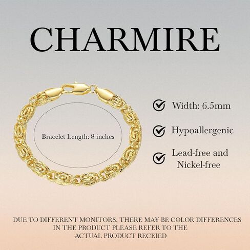 Bracelets for Women 14K Gold Bracelets for Men Twisted Byzantine Gold Chain Link Bracelets Stackable Bracelets Jewelry Gifts in Various Sizes (7", 7.5", 8", 8.5") in Saudi Arabia