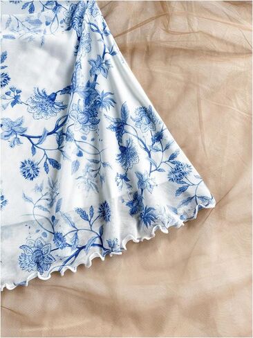 WDIRARA Women's Floral Print Ruched Cami Dress Spaghetti Strap Ruffle Hem A Line Dress in Saudi Arabia