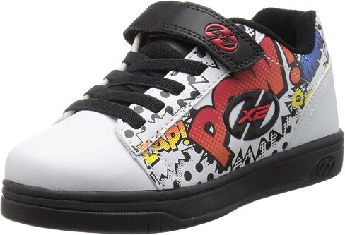 حذاء Heelys مزدوج للأولاد مقاس X6، أسود/أبيض، 3 in Kuwait