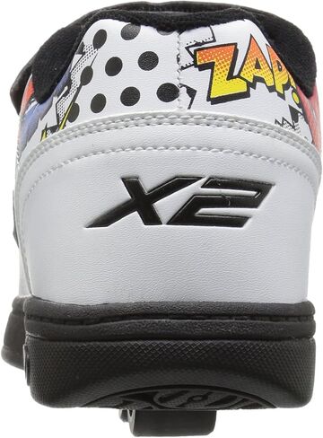 حذاء Heelys مزدوج للأولاد مقاس X6، أسود/أبيض، 3 in Kuwait