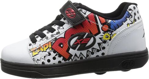 حذاء Heelys مزدوج للأولاد مقاس X6، أسود/أبيض، 3 in Kuwait