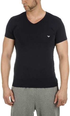 Emporio Armani 2-Pack Stretch Cotton Men's V-Neck T-Shirts White/Navy in Saudi Arabia