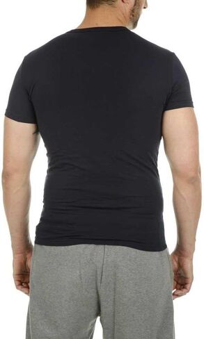 Emporio Armani 2-Pack Stretch Cotton Men's V-Neck T-Shirts White/Navy in Saudi Arabia