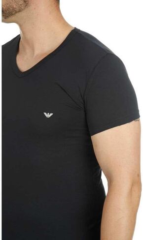 Emporio Armani 2-Pack Stretch Cotton Men's V-Neck T-Shirts White/Navy in Saudi Arabia