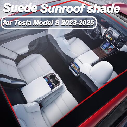 سقف الشمس متوافق مع Tesla Model S 2016-2018 الإكسسوارات الداخلية ، وظلال الشمس الناعمة من جلد الغزلان ناعم in Kuwait