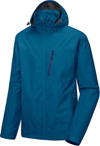 Little Donkey Andy Men's Waterproof Rain Jacket Outdoor Lightweight Hooded Raincoat for Hiking Golf Travel Fishing Black XL in Saudi Arabia