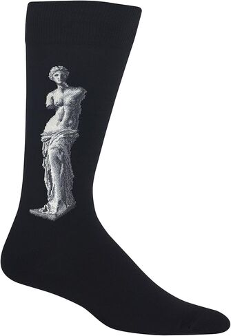 جوارب Hot Sox الرجالية الشهيرة Famous Artist Series Novelty Crew، Venus De Milo (أسود)، مقاس الحذاء: 6-12 in Saudi Arabia