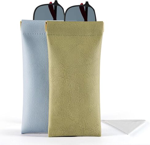 CO-Z Sunglasses Case, Squeeze Top Glasses Case with Cleaning Cloth, Ultra Light Portable Soft Eyeglass Cases for Women Men in Saudi Arabia