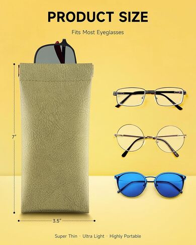 CO-Z Sunglasses Case, Squeeze Top Glasses Case with Cleaning Cloth, Ultra Light Portable Soft Eyeglass Cases for Women Men in Saudi Arabia