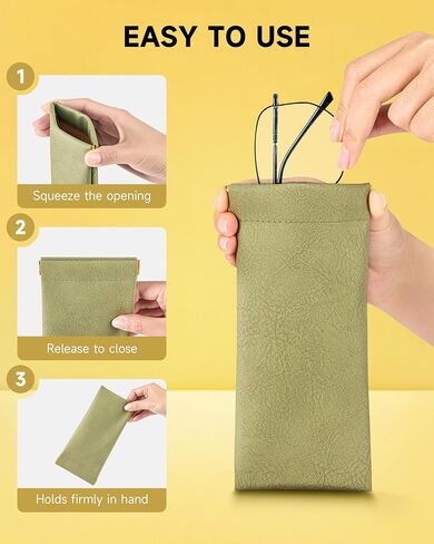 CO-Z Sunglasses Case, Squeeze Top Glasses Case with Cleaning Cloth, Ultra Light Portable Soft Eyeglass Cases for Women Men in Saudi Arabia