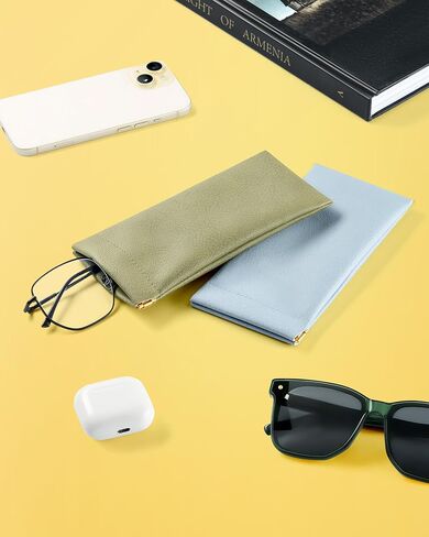 CO-Z Sunglasses Case, Squeeze Top Glasses Case with Cleaning Cloth, Ultra Light Portable Soft Eyeglass Cases for Women Men in Saudi Arabia