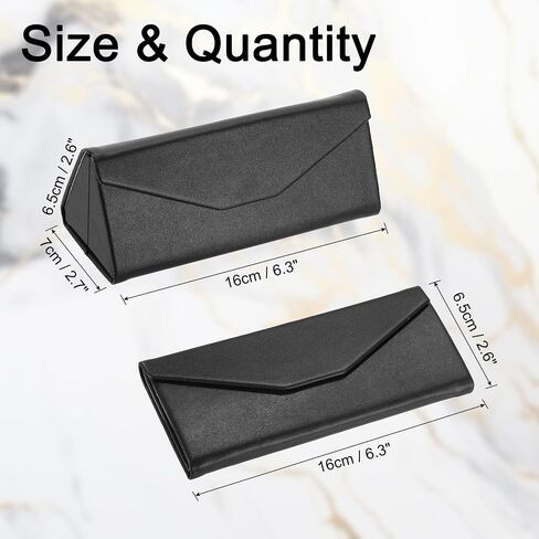 PATIKIL Foldable Glasses Case, Triangle Magnetic Sunglasses Organizer Case PU Leather Hard Eyeglass Case (1 Pcs) in Saudi Arabia