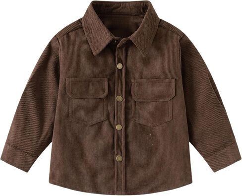 Toddler Boys Corduroy Button Down Shirt Kids Spring Fall Casual Long Sleeve Shirt Jacket Lightweight Soft Versatile in Saudi Arabia