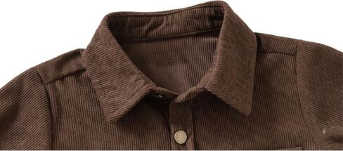 Toddler Boys Corduroy Button Down Shirt Kids Spring Fall Casual Long Sleeve Shirt Jacket Lightweight Soft Versatile in Saudi Arabia