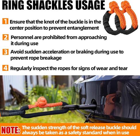 MITZONE Recovery Tow Strap,Heavy Duty Tow Strap Recovery Kit,Car Vehicle Heavy Duty Recovery Rope 44092 lbs for Diesel Trucks,SUV, ATV,Backhoe, Excavators,Ring Shackles,Storage Bag in Saudi Arabia