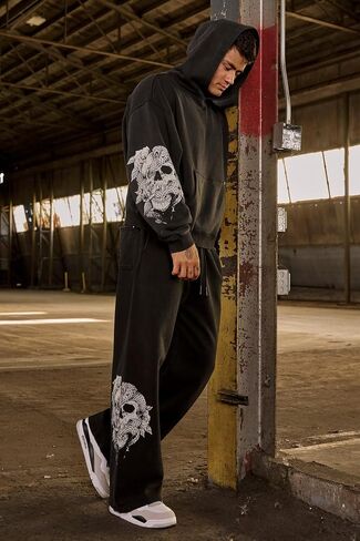 BOOMLEMON Mens Graphic Print Joggers Baggy Casual Workout Pants Bandana Punk Streetwear Sweatpants with Pockets in Saudi Arabia