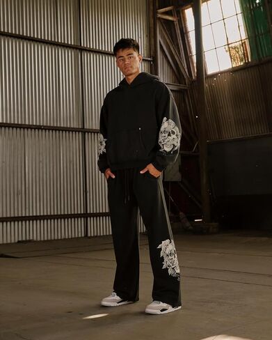 BOOMLEMON Mens Graphic Print Joggers Baggy Casual Workout Pants Bandana Punk Streetwear Sweatpants with Pockets in Saudi Arabia