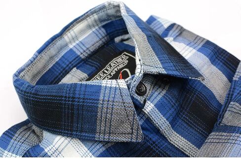NexGen MNG11635 Men's Blue and White Long Sleeve Cotton Flannel Shirt in Saudi Arabia