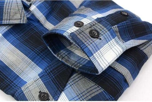 NexGen MNG11635 Men's Blue and White Long Sleeve Cotton Flannel Shirt in Saudi Arabia