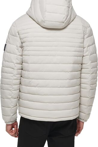Tommy Hilfiger Men's Stretch Poly Hooded Packable Jacket with Sherpa Lining, Black, Medium in Saudi Arabia