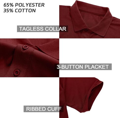 MOHEEN Men's Short Sleeve Polo Shirt Moisture Wicking Performance Dry Fit Golf Polo with Pocket in Kuwait