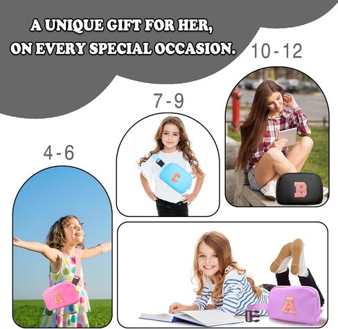 Fanny Pack for Girls Crossbody Bags with Initial Letter Patch Cute Stuff for Women Teens Birthday Gifts for 4 5 6 7 8 9 10 11 12 13 Year Old Girls (A, Cream) in Saudi Arabia