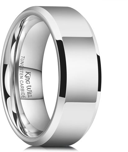 King Will BASIC Men Women 4mm/5mm/6mm/7mm/8mm Tungsten Rings Polished Wedding Band Engagement Anniversary Band Comfort Fit in Saudi Arabia