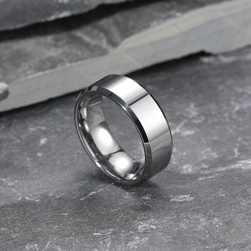 King Will BASIC Men Women 4mm/5mm/6mm/7mm/8mm Tungsten Rings Polished Wedding Band Engagement Anniversary Band Comfort Fit in Saudi Arabia