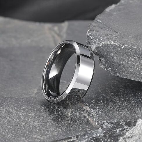 King Will BASIC Men Women 4mm/5mm/6mm/7mm/8mm Tungsten Rings Polished Wedding Band Engagement Anniversary Band Comfort Fit in Saudi Arabia