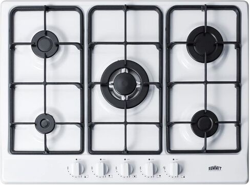 Summit GC527SS 27"" Gas Cooktop with 5 Sealed Burners Wok Ring Continuous Cast Iron Grates in Stainless Steel in Saudi Arabia