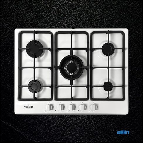 Summit GC527SS 27"" Gas Cooktop with 5 Sealed Burners Wok Ring Continuous Cast Iron Grates in Stainless Steel in Saudi Arabia