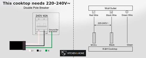 K&H 4 Burner 30 Inch Built-in Electric Stove Top Radiant Ceramic Cooktop Touch Control 240V 8000W CE304-8007 in Saudi Arabia