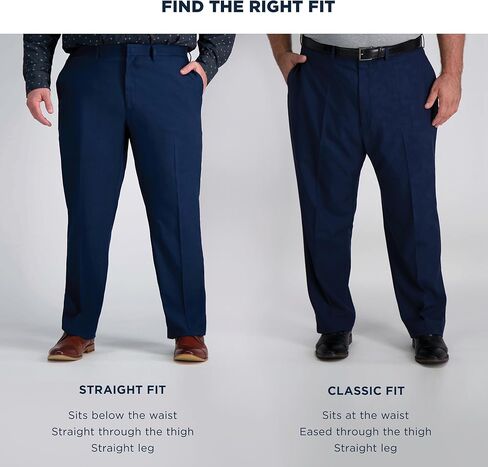 Haggar Men's Premium Comfort Dress Pant Reg. and Big & Tall Sizes, Navy, 44W x 32L in Saudi Arabia