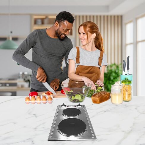 Summit CSD2B230 12"" Electric Cooktop with Two Solid Disk Elements Push-to-Turn Controls Indicator Lights and ADA Compliant Design in Stainless Steel in Saudi Arabia