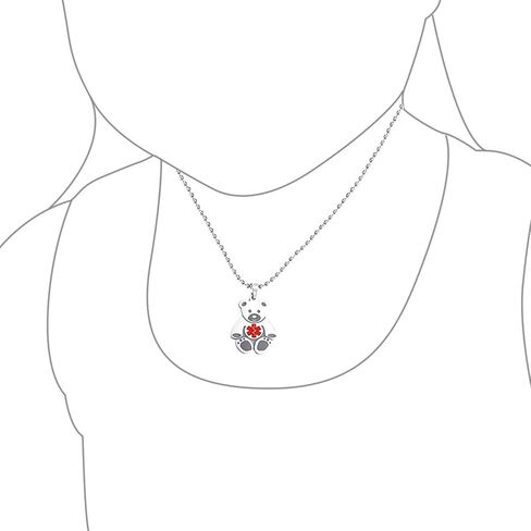 Personalize Customizable Medical ID Stretch Bead Bracelet Teddy Bear Charm Tag Engrave For Women Teen Silver Tone in Saudi Arabia