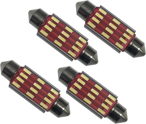 1 Pack 4 Pcs 6418 Led Bulb 4014 1.53in Led Dome Light,12v 7000k 4014 Led Dome Light Bulb,Used For Car(White 4 pcs) in Saudi Arabia