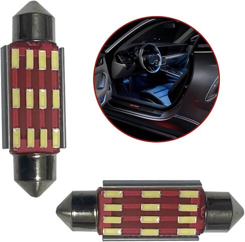 1 Pack 4 Pcs 6418 Led Bulb 4014 1.53in Led Dome Light,12v 7000k 4014 Led Dome Light Bulb,Used For Car(White 4 pcs) in Saudi Arabia
