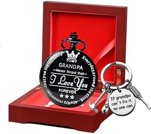 to My-Grandpa Pocket-Watch for Grandpa Best Gifts for Him Birthday Christmas Gifts, Engraved Pocket Watch with Box for Men in Saudi Arabia