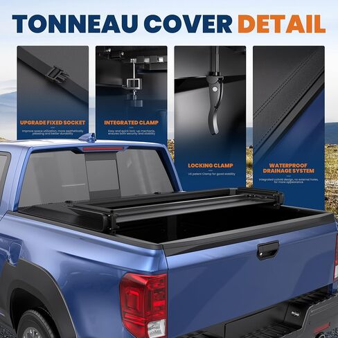 Soft Roll Up Truck Bed Cover Compatible for 2017-2025 Honda Ridgeline w/o Roll Bar or Utility Track System | 5 FT Bed On Top 64 inch Vinyl Tonneau in Saudi Arabia