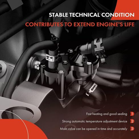 A -Premium Soolant Thermostat Housing Assembly متوافق مع Chevy و GMC و Pontiac و Cadillac و Buick & Workhorse Cars - 1997-2012 - Silverado ، Express ، Savana ، Corvette ، Yukon ، Escalade ، W16 ، W62 & More in Kuwait