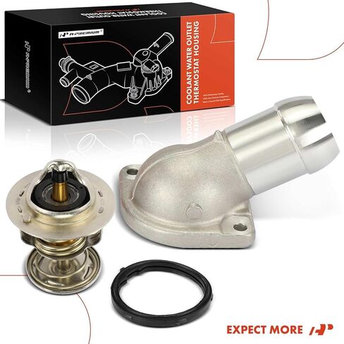 A -Premium Soolant Thermostat Housing Assembly متوافق مع Chevy و GMC و Pontiac و Cadillac و Buick & Workhorse Cars - 1997-2012 - Silverado ، Express ، Savana ، Corvette ، Yukon ، Escalade ، W16 ، W62 & More in Kuwait