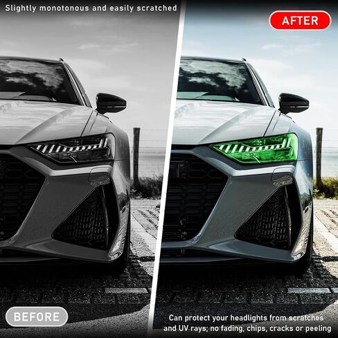 Car Light Tint Film, 46.8" × 11.8" Extra-Wide Waterproof Headlight Taillight Tint Wrap Roll, Self Adhesive Film Sticker Sheet for Car Headlight Tail Lights with Squeegee+Cutter (Matte Black) in Saudi Arabia