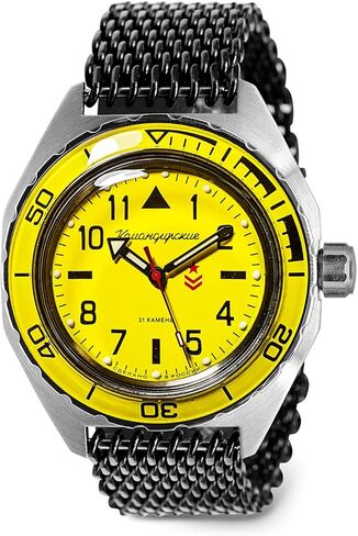 VOSTOK | Men’s Komandirskie K-65 Automatic Self-Winding Russian Military Style Diver Watch | WR 200 m | Model 650859 in Saudi Arabia