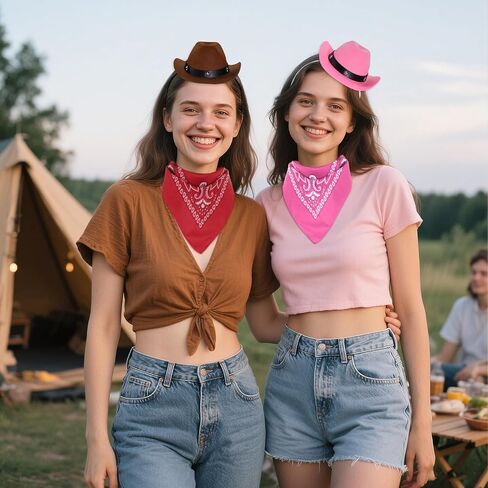 Mini Cowgirl Hat for Women Cowboy Hat With Bandana Cowgirl Accessories Halloween Western Party Supplies in Saudi Arabia