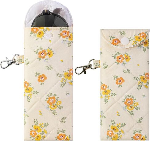 YOGFIT 1 PC Glasses Case for Women, Soft Cotton Eyeglasses Case, Cute Glasses Portable Button Type Pouch in Saudi Arabia