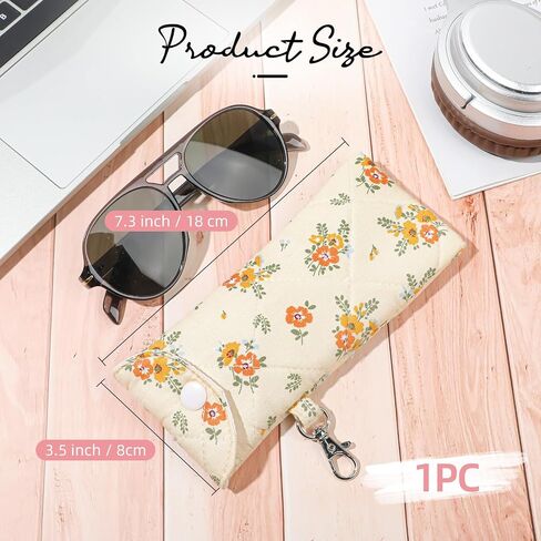 YOGFIT 1 PC Glasses Case for Women, Soft Cotton Eyeglasses Case, Cute Glasses Portable Button Type Pouch in Saudi Arabia