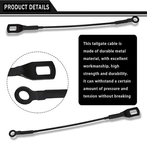 2 PCS Tailgate Cable Straps, Rear Left & Right Side Lift Gate Support Straps, Tailgate Cable Replacement OEM 65770-04030, Compatible with Tacoma 1995 to 2003 (Black) in Saudi Arabia