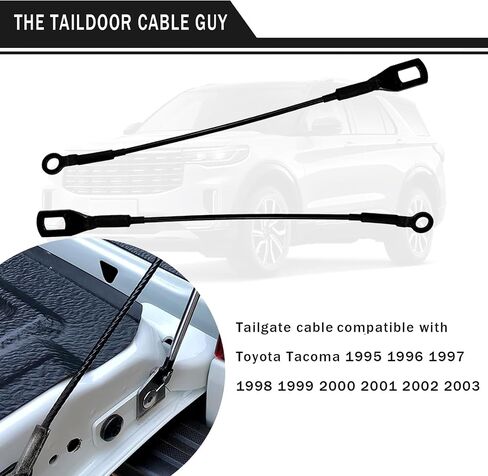 2 PCS Tailgate Cable Straps, Rear Left & Right Side Lift Gate Support Straps, Tailgate Cable Replacement OEM 65770-04030, Compatible with Tacoma 1995 to 2003 (Black) in Saudi Arabia