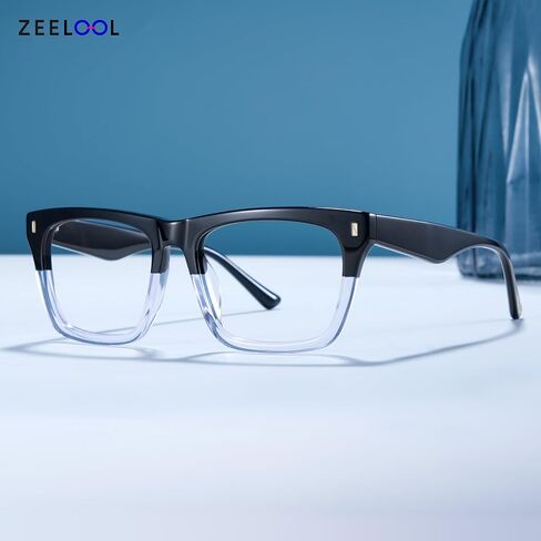 إطارات نظارات Zeelool Rectangle للرجال ، إطار نظارات نظارات الأسيتات مع عدسة واضحة والمفصلات المعدنية Brookins Zjga996987 in Saudi Arabia