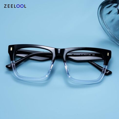 إطارات نظارات Zeelool Rectangle للرجال ، إطار نظارات نظارات الأسيتات مع عدسة واضحة والمفصلات المعدنية Brookins Zjga996987 in Saudi Arabia